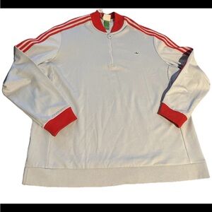 Men’s adidas origins twist knit red sky blue pullover 1/4 zip golf shirt